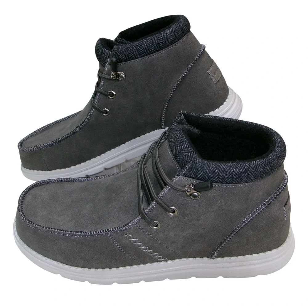 Bruno Marc Men's Grey Chukka Boots Moc Toe Herringbone Collar SBLS2233M Size 12